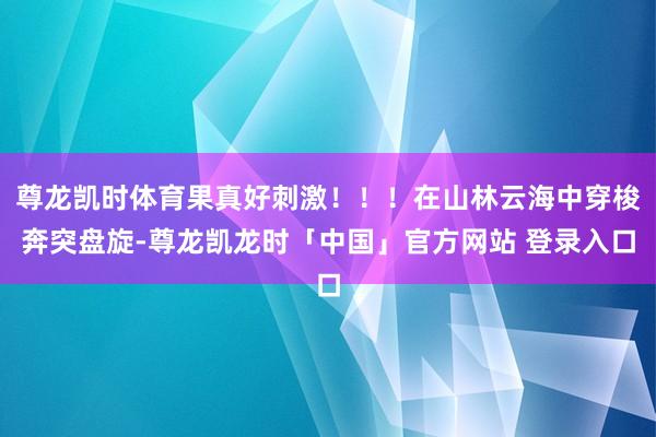 尊龙凯时体育果真好刺激！！！在山林云海中穿梭奔突盘旋-尊龙凯龙时「中国」官方网站 登录入口